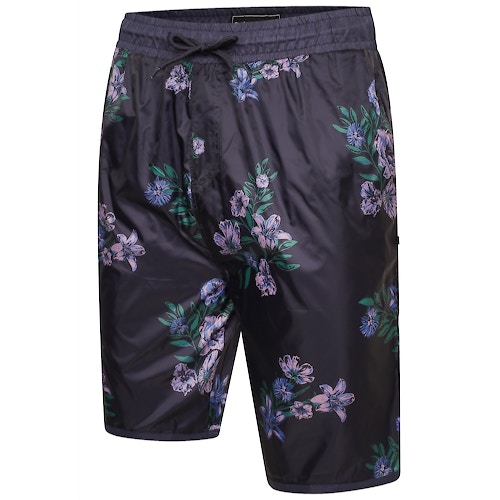 KAM Floral Print Swimmers Navy